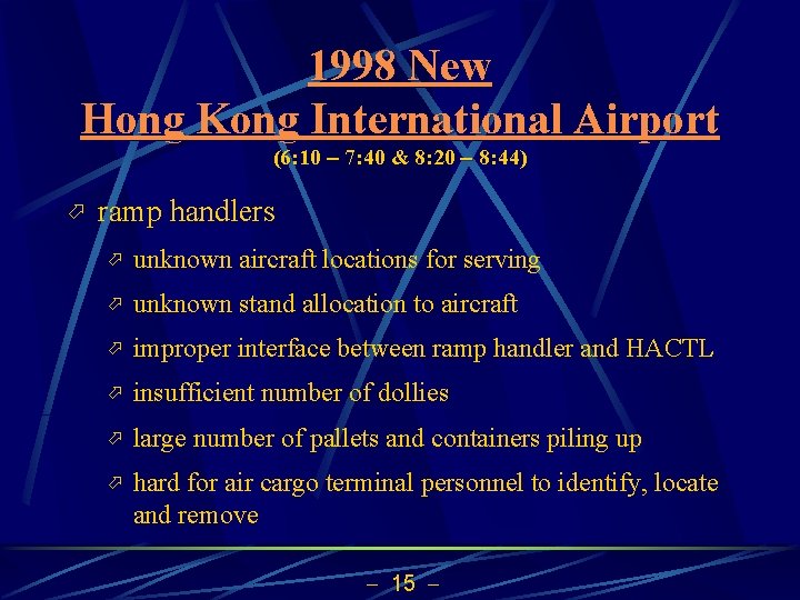 1998 New Hong Kong International Airport (6: 10 7: 40 & 8: 20 8: