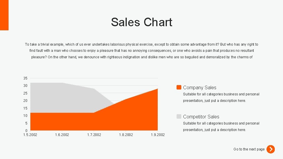 Sales Chart To take a trivial example, which of us ever undertakes laborious physical