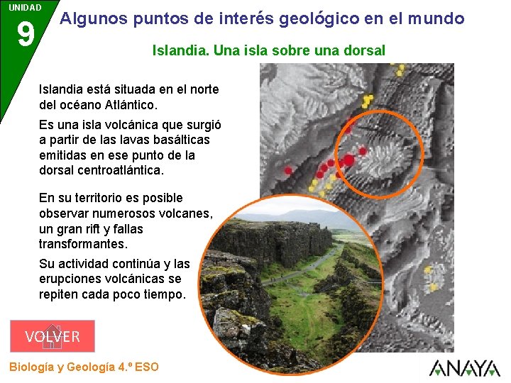 UNIDAD 9 Algunos puntos de interés geológico en el mundo Islandia. Una isla sobre