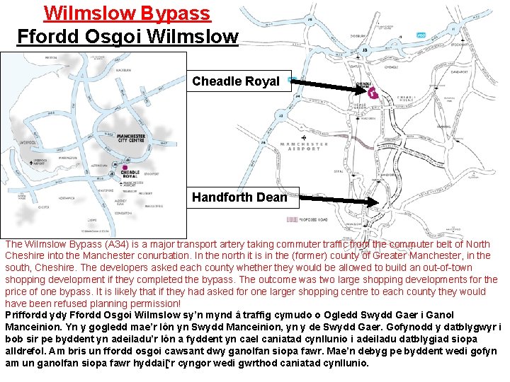 Wilmslow Bypass Ffordd Osgoi Wilmslow Cheadle Royal Handforth Dean The Wilmslow Bypass (A 34)