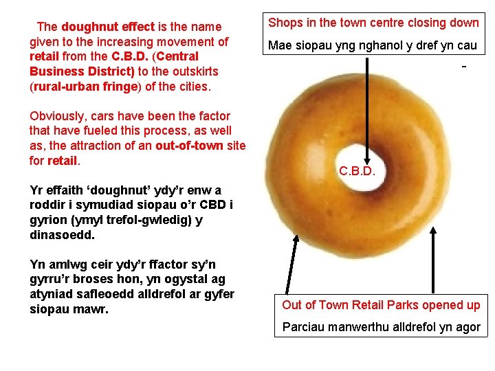 The doughnut effect is the name given to the increasing movement of retail from