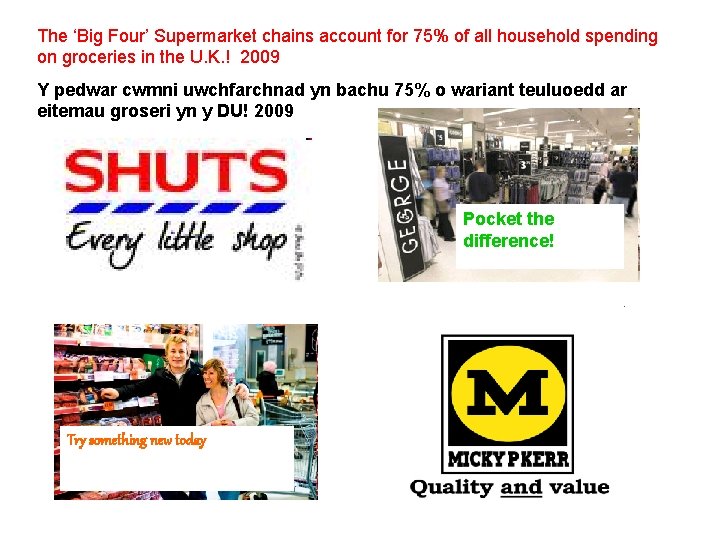 The ‘Big Four’ Supermarket chains account for 75% of all household spending on groceries