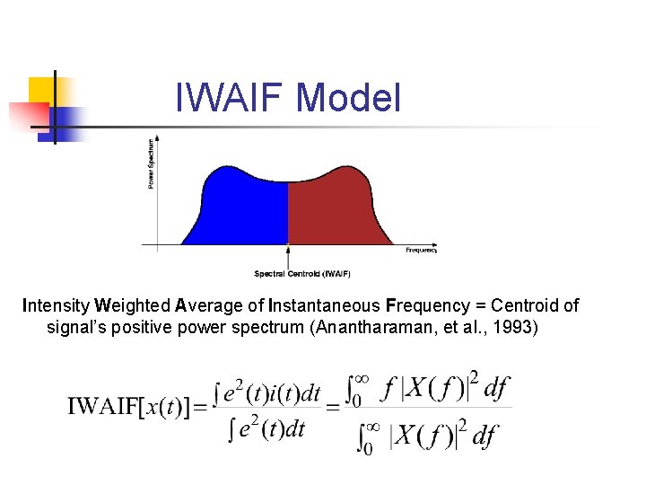 IWAIF Model Intensity Weighted Average of Instantaneous Frequency = Centroid of signal’s positive power