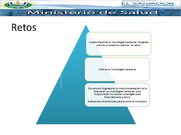 Retos Listado Nacional de Tecnologías Sanitarias Integrado para los prestadores públicos de salud. Política