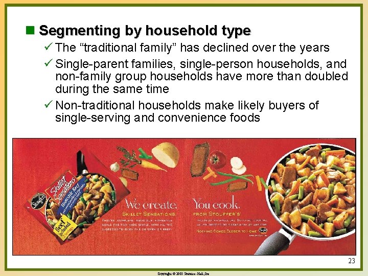 n Segmenting by household type ü The “traditional family” has declined over the years
