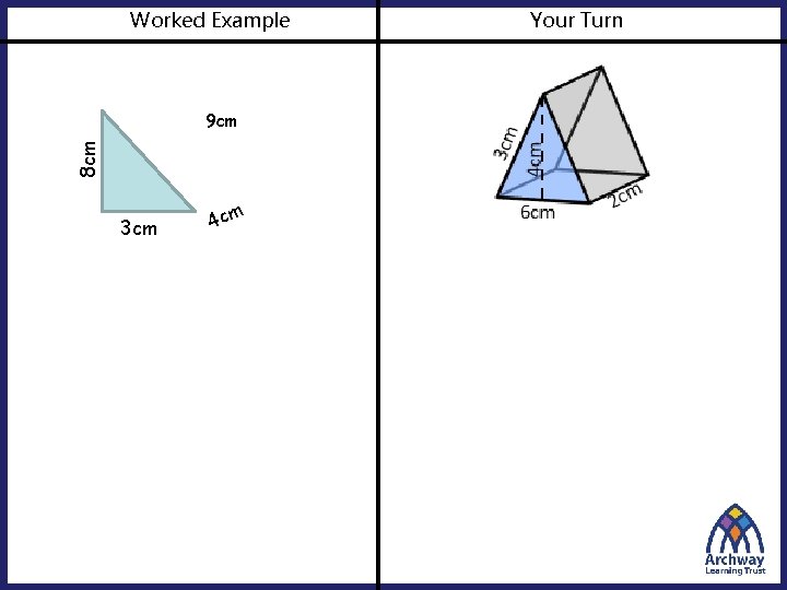 Worked Example 8 cm 9 cm 3 cm 4 cm Your Turn 