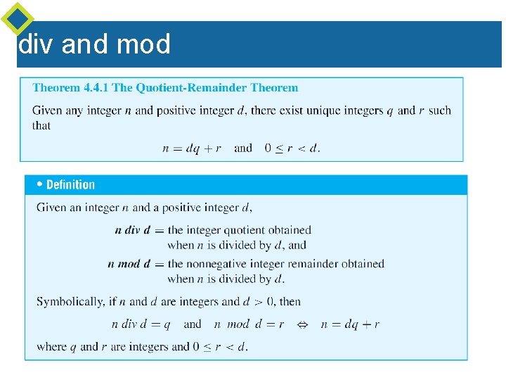 div and mod 