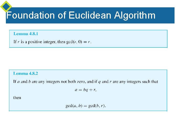 Foundation of Euclidean Algorithm Foundation of Euclidean Algorithm
