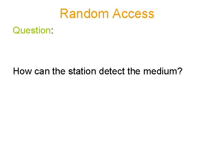 Random Access Question: How can the station detect the medium? 