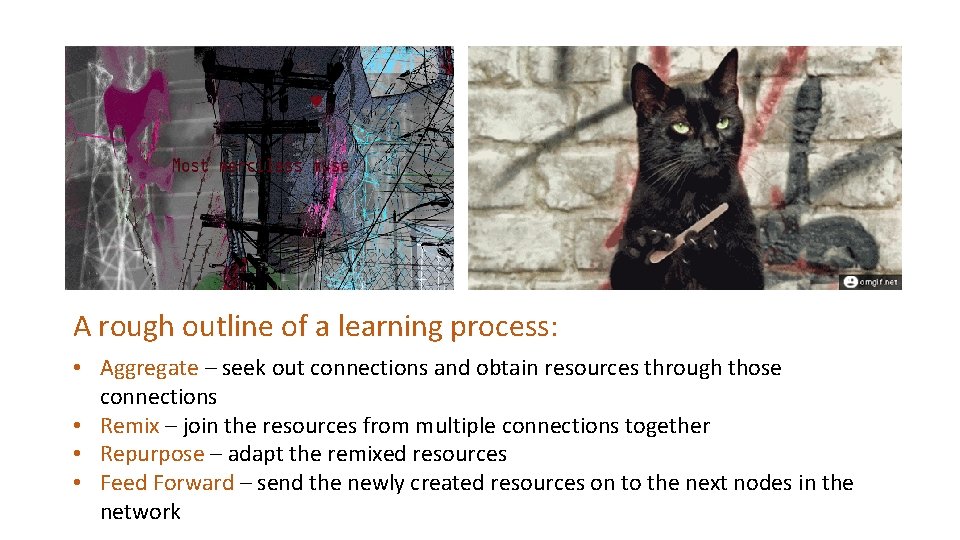 A rough outline of a learning process: • Aggregate – seek out connections and