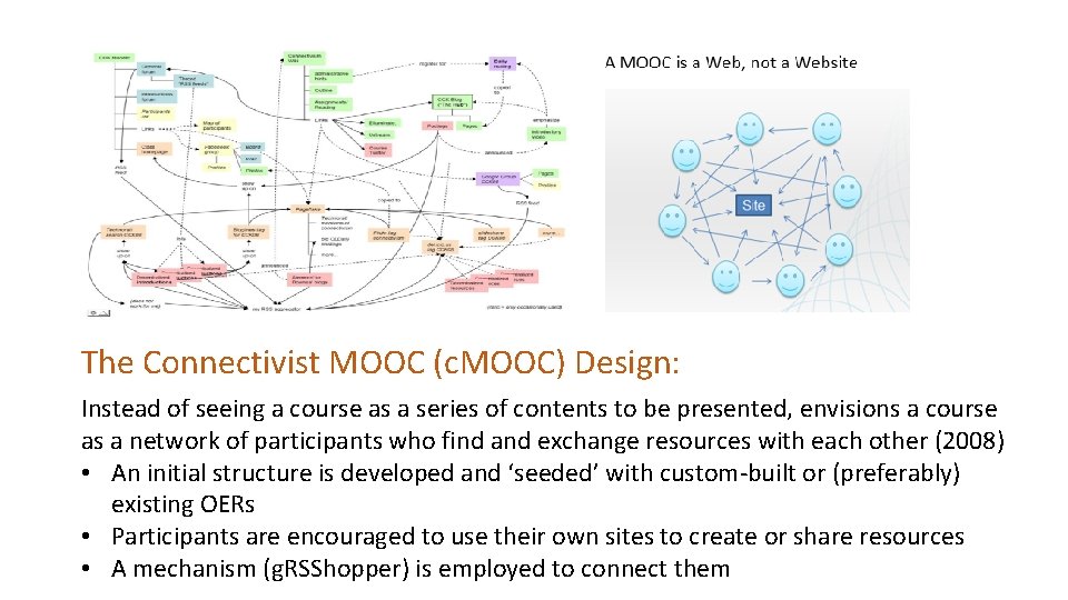 The Connectivist MOOC (c. MOOC) Design: Instead of seeing a course as a series