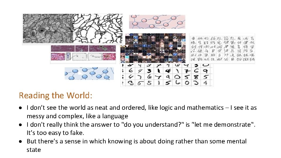 Reading the World: I don’t see the world as neat and ordered, like logic