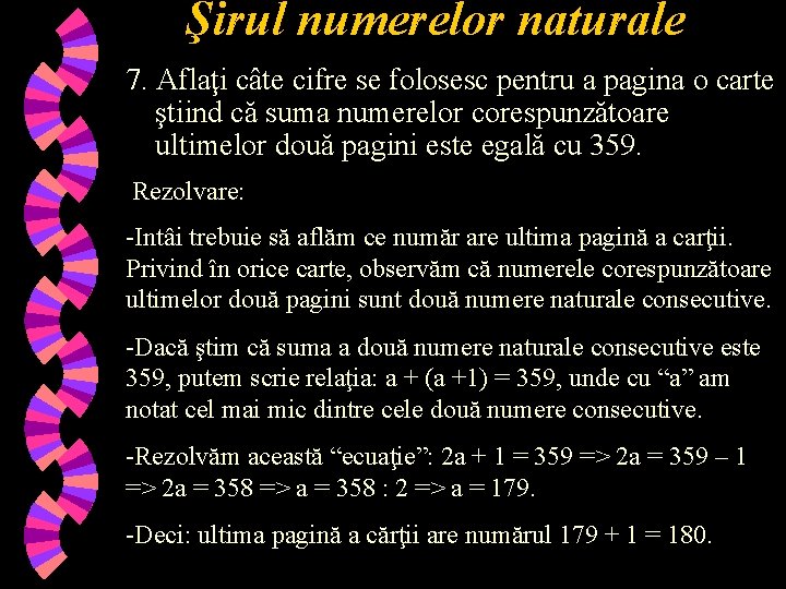 Şirul numerelor naturale 7. Aflaţi câte cifre se folosesc pentru a pagina o carte