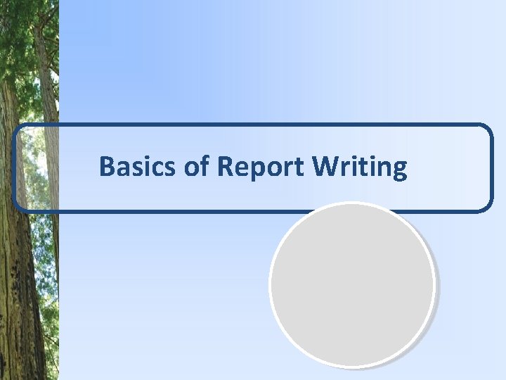 Basics of Report Writing 