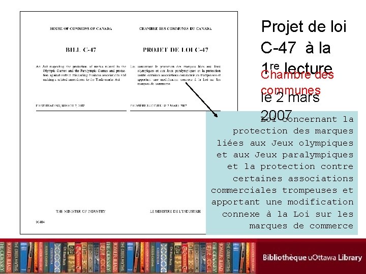 Projet de loi C-47 à la re lecture 1 Chambre des communes le 2