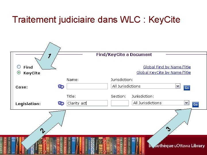 Traitement judiciaire dans WLC : Key. Cite 1 2 3 