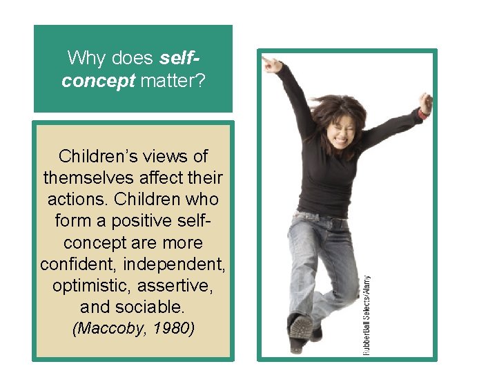 Why does selfconcept matter? Children’s views of themselves affect their actions. Children who form