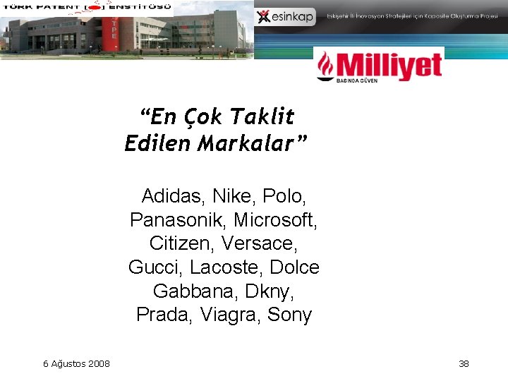 “En Çok Taklit Edilen Markalar” Adidas, Nike, Polo, Panasonik, Microsoft, Citizen, Versace, Gucci, Lacoste,