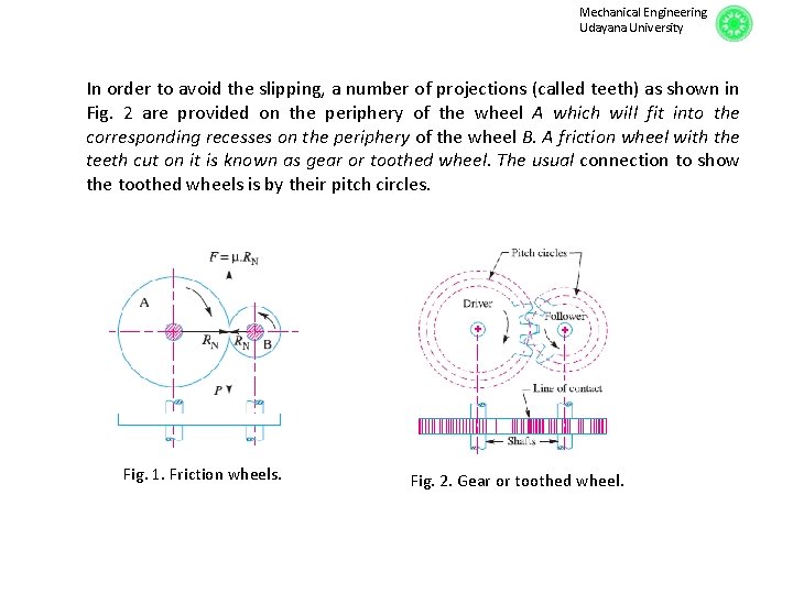 Mechanical Engineering Udayana University In order to avoid the slipping, a number of projections