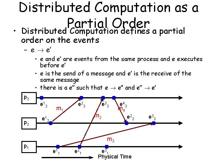 Distributed Computation as a Partial Order • Distributed Computation defines a partial order on