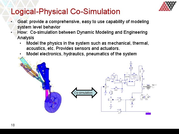 Logical-Physical Co-Simulation • • Goal: provide a comprehensive, easy to use capability of modeling