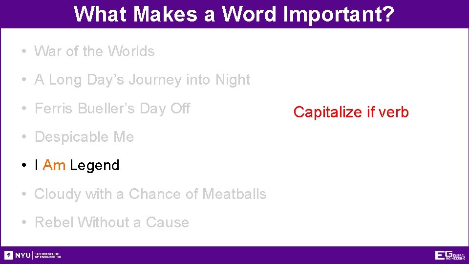What Makes a Word Important? • War of the Worlds • A Long Day’s