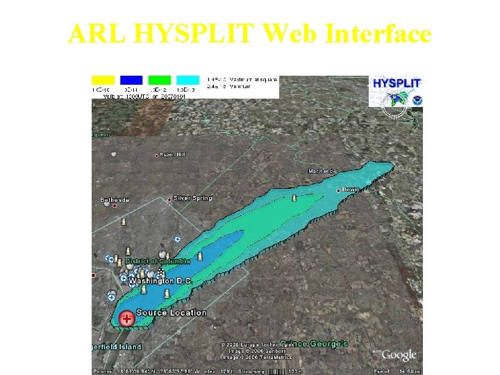 ARL HYSPLIT Web Interface Google Earth Display 