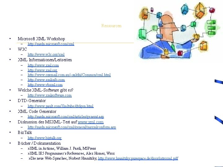 Ressourcen • Microsoft XML Workshop – • W 3 C – • http: //msdn.