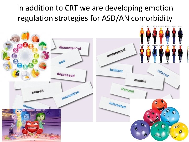 In addition to CRT we are developing emotion regulation strategies for ASD/AN comorbidity 