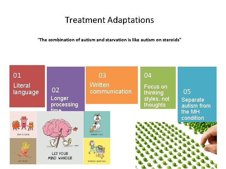 Treatment Adaptations “The combination of autism and starvation is like autism on steroids” 01