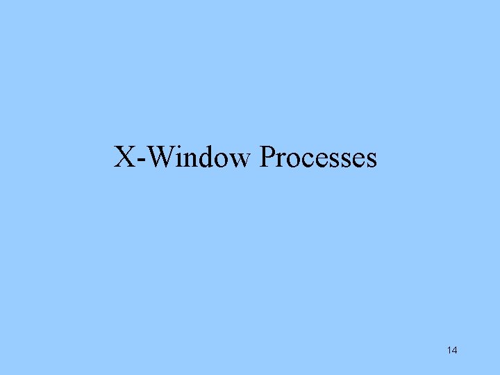 X-Window Processes 14 