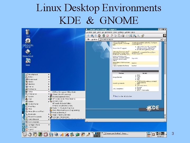Linux Desktop Environments KDE & GNOME 3 