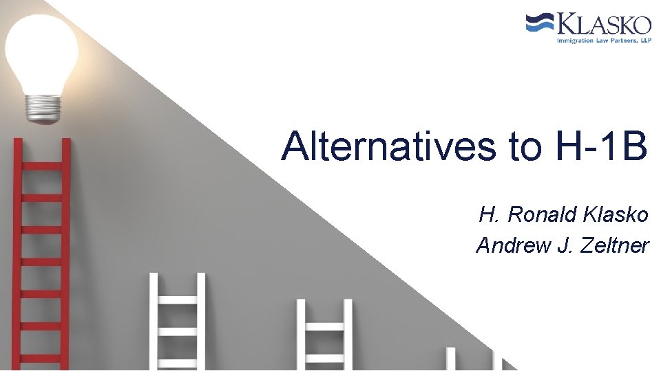 Alternatives to H-1 B H. Ronald Klasko Andrew J. Zeltner 