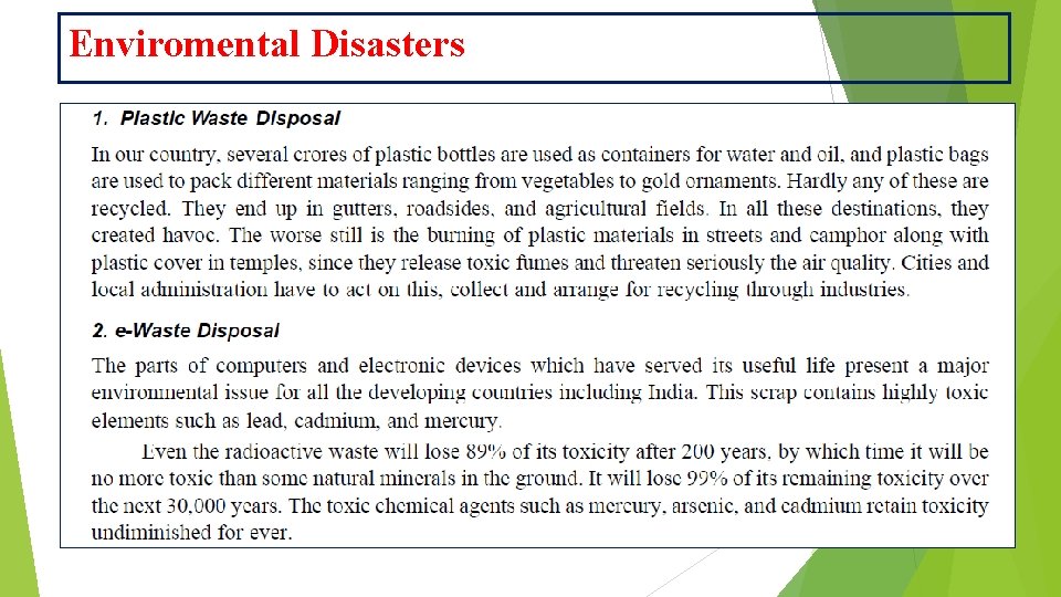 Enviromental Disasters 