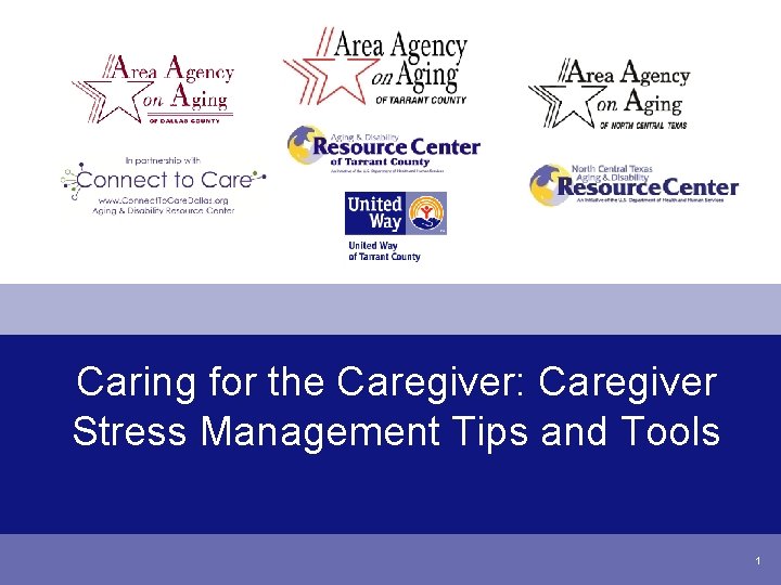 Caring for the Caregiver: Caregiver Stress Management Tips and Tools 1 