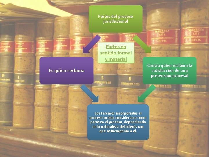 Partes del proceso jurisdiccional Partes en sentido formal y material Contra quien reclama la Partes del proceso jurisdiccional Partes en sentido formal y material Contra quien reclama la