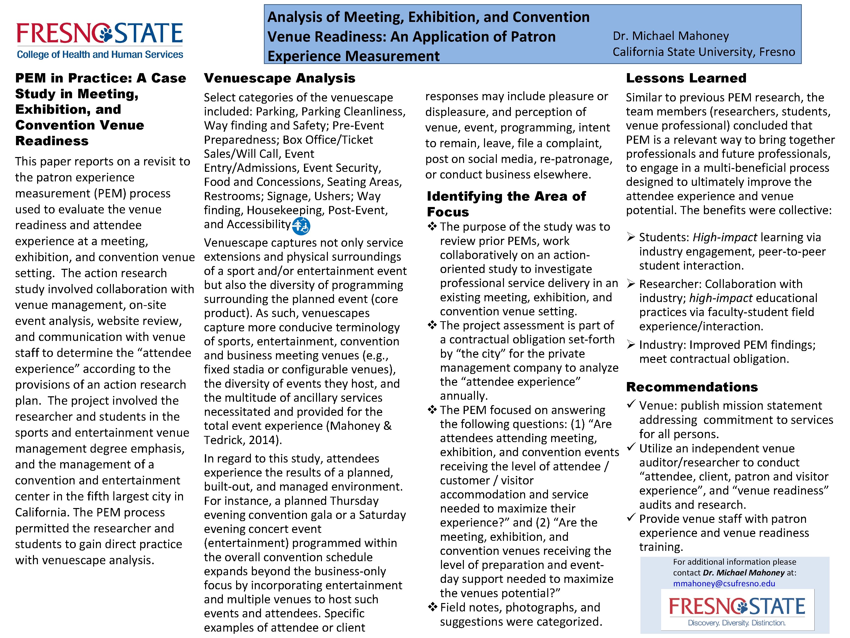 Analysis of Meeting, Exhibition, and Convention Venue Readiness: An Application of Patron Experience Measurement