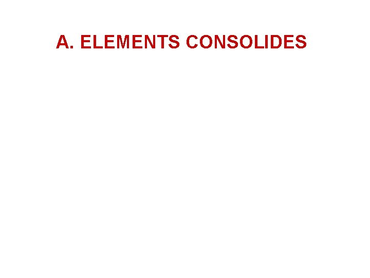 A. ELEMENTS CONSOLIDES 