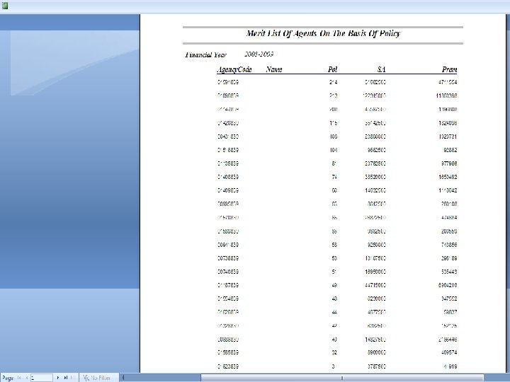 To generate merit list of Agents on the basis of Policy / Sum Assured