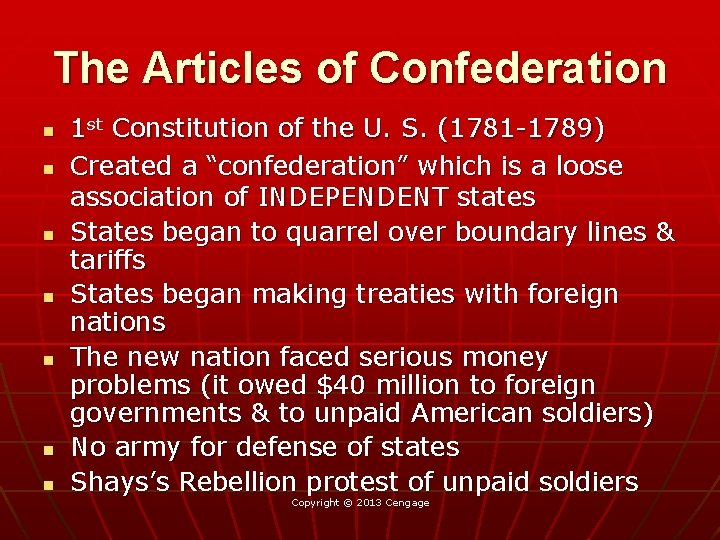 The Articles of Confederation n n n 1 st Constitution of the U. S.