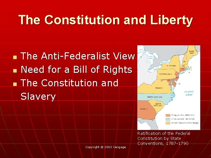 The Constitution and Liberty n n n The Anti-Federalist View Need for a Bill