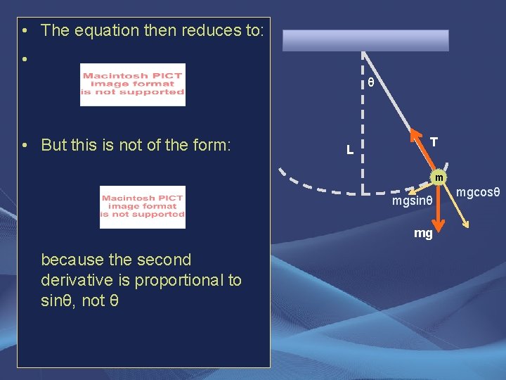  • The equation then reduces to: • θ • But this is not