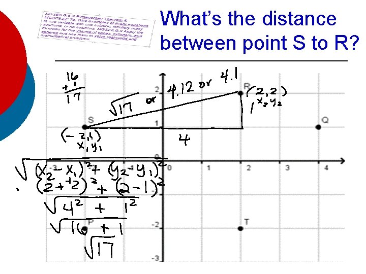 What’s the distance between point S to R? 