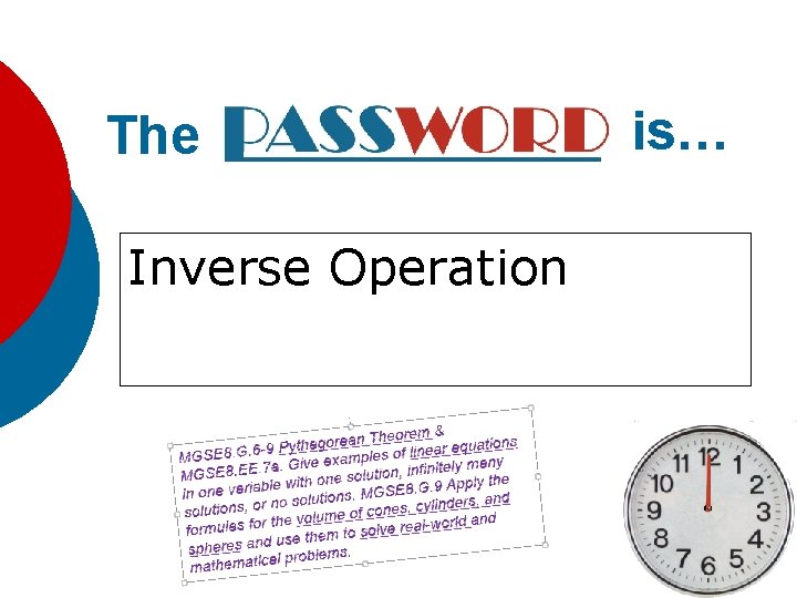 The Inverse Operation is… 