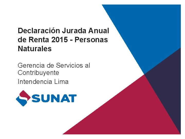Declaracin Jurada Anual de Renta 2015 Personas Naturales