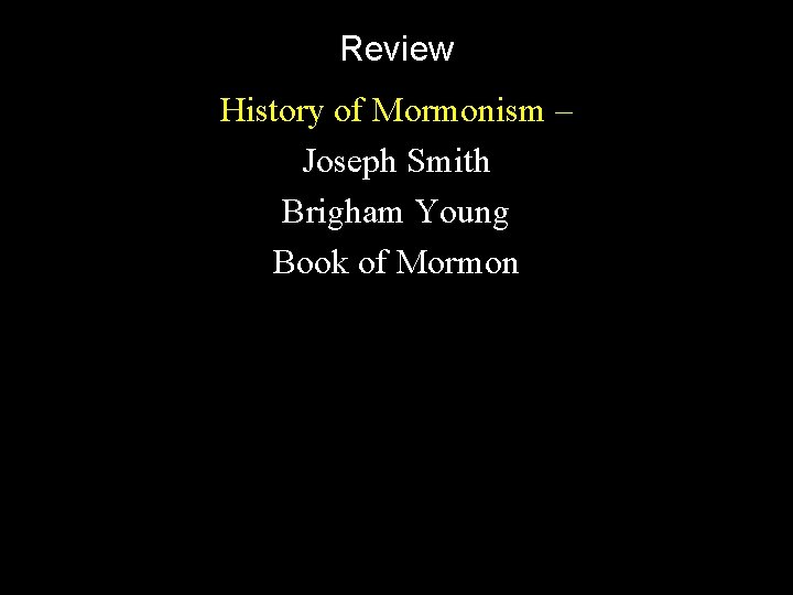 Review History of Mormonism – Joseph Smith Brigham Young Book of Mormon 