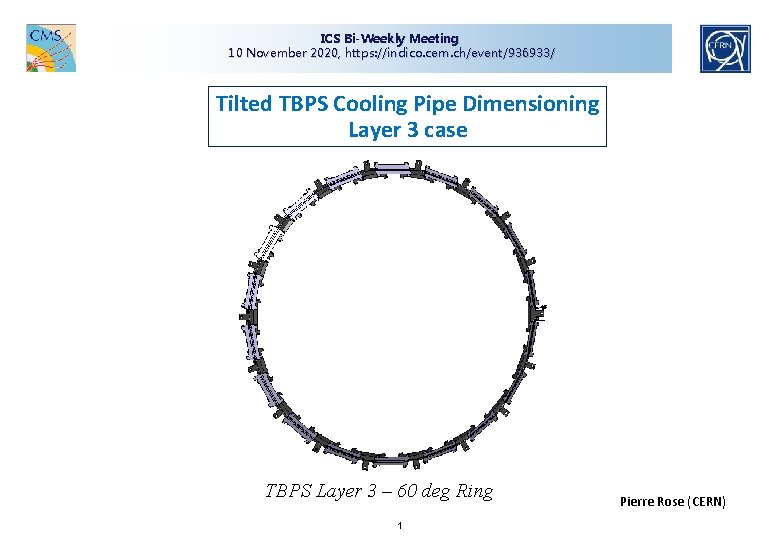 ICS Bi-Weekly Meeting 10 November 2020, https: //indico. cern. ch/event/936933/ Tilted TBPS Cooling Pipe