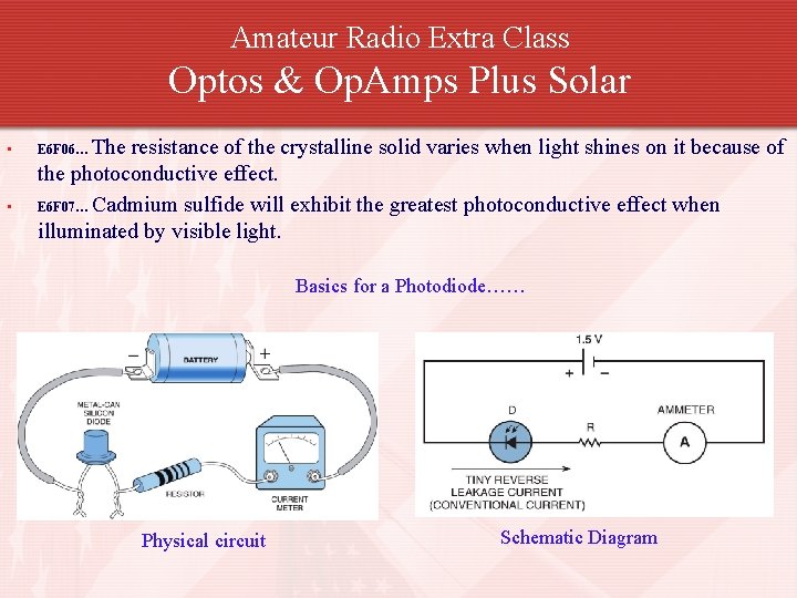 Amateur Radio Extra Class Optos & Op. Amps Plus Solar • • The resistance