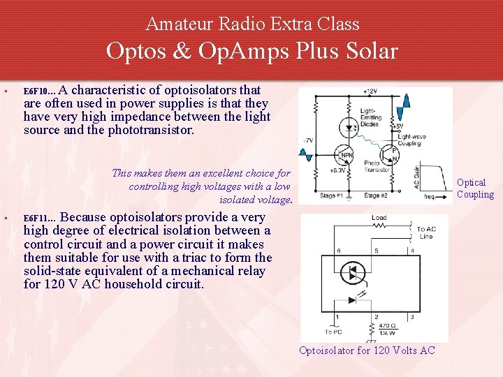 Amateur Radio Extra Class Optos & Op. Amps Plus Solar • A characteristic of