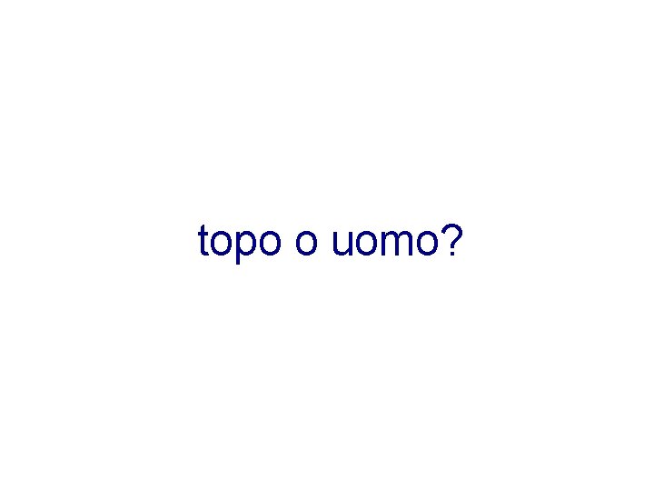 topo o uomo? 